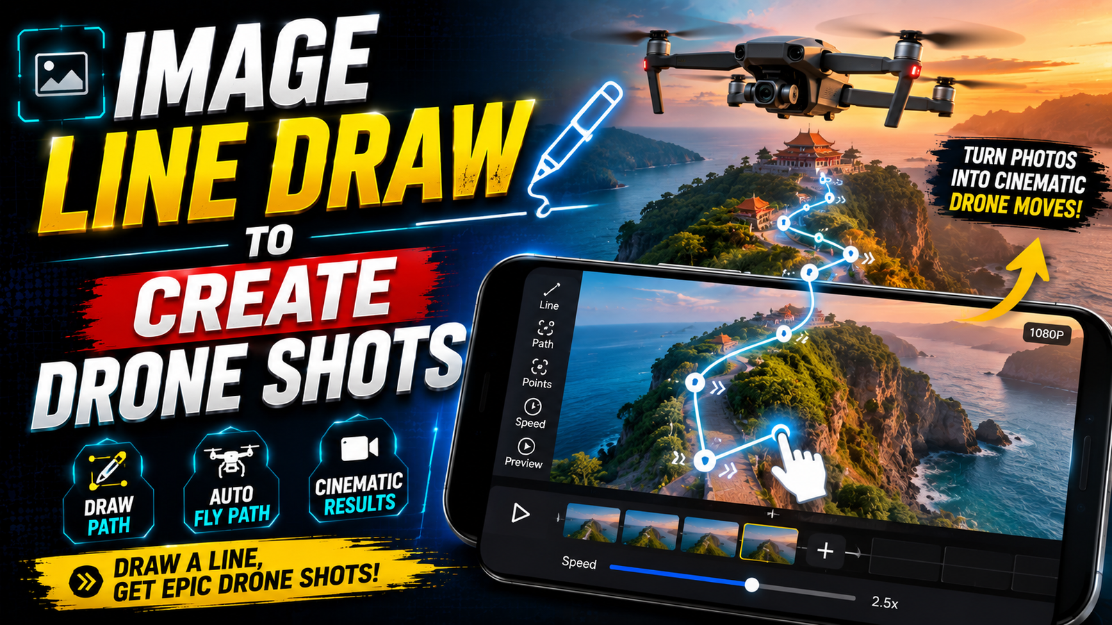 How to Use Simple Line Drawings to Plan Drone Shots on Your Phone